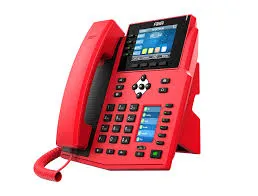 Fanvil X5U-R V2, Red Phones for Hospitality, Fire Station etc. solution High-end business phone with Gigabit / SIP / POE / Gigabit / USB-Port