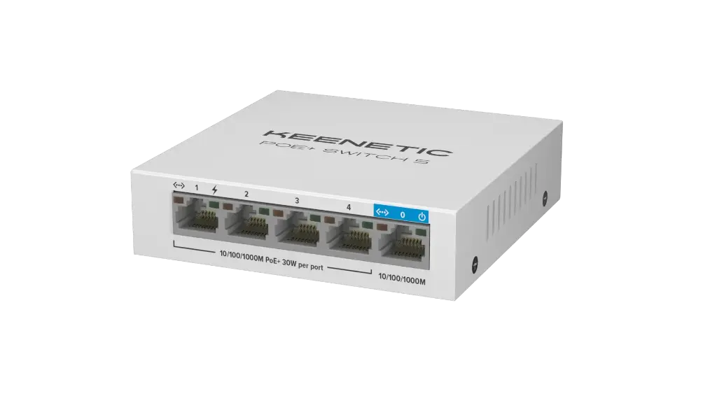 Keenetic PoE Switch 5 5-Port Gigabit Switch with 4 PoE+ Ports and 60 W Power Budget