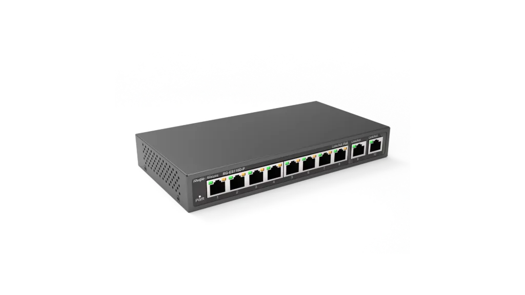 8-PORT 100MBPS + 2 UPLINK PORT 1000 MBPS, 8 OF THE