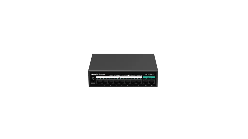 8-PORT 100MBPS + 2 UPLINK PORT 1000 MBPS, 8 OF THE